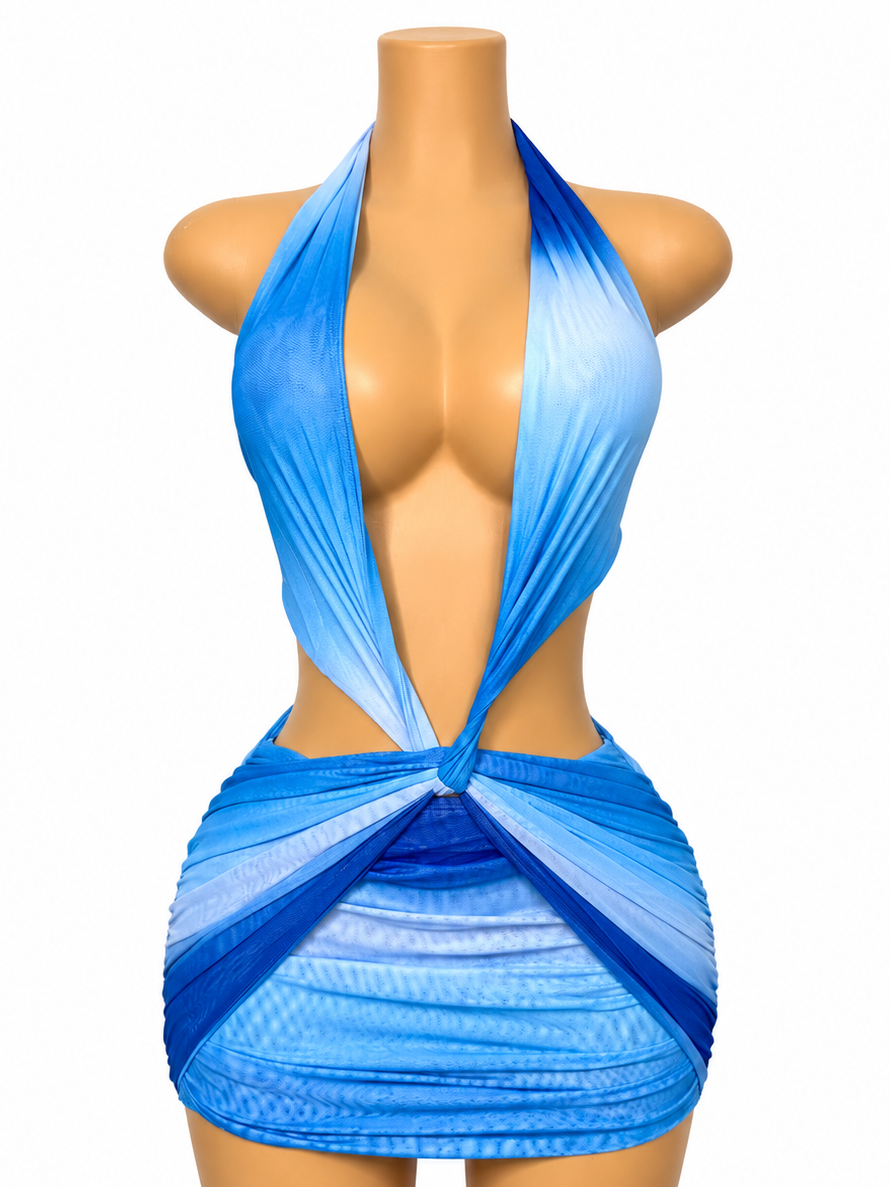 Sunset Rush Blue Mini Dress