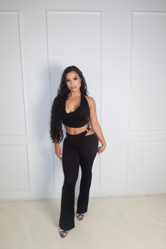 All Black Everything Two Piece Outfit