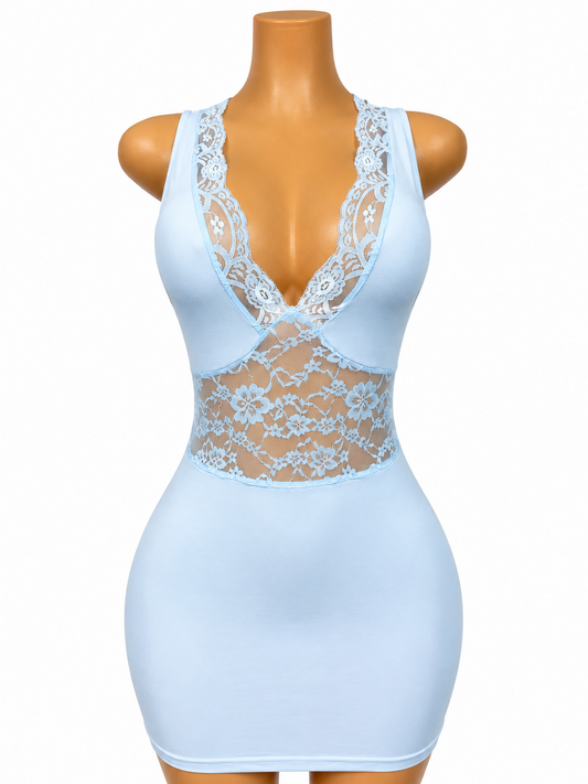 Blue Heaven Lace Mini Dress