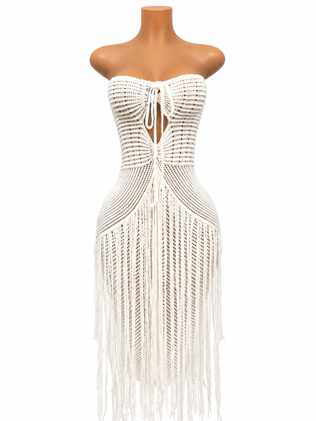 Ivory Coast Fringe Maxi Dress