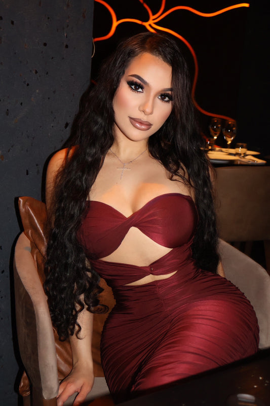 Sangria Strapless Maxi